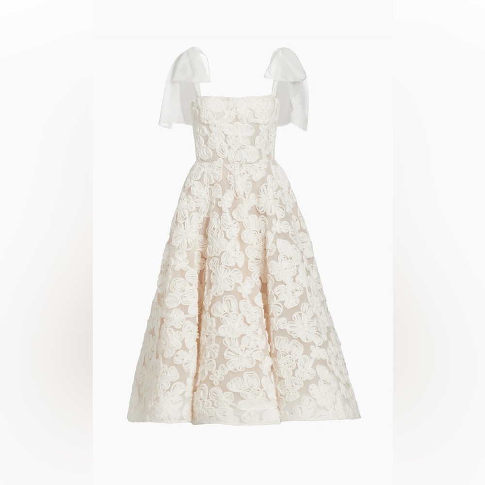 Bronx and Banco Sabrina Embroidered A-Line Midi-Dress.